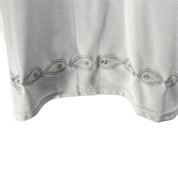 Moffi INTERNATIONAL Grey Round Neck Beaded Boxy Cut Blouse Size XL - Picture 3 of 11